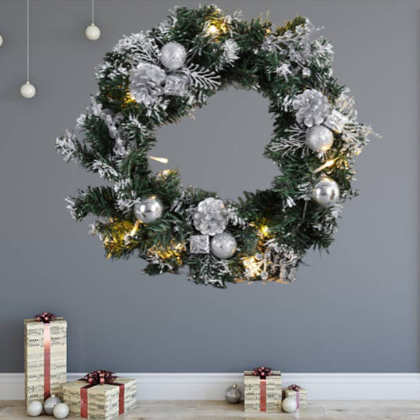 The Holiday Aisle® Faux Lighted Plastic Wreath & Reviews Wayfair